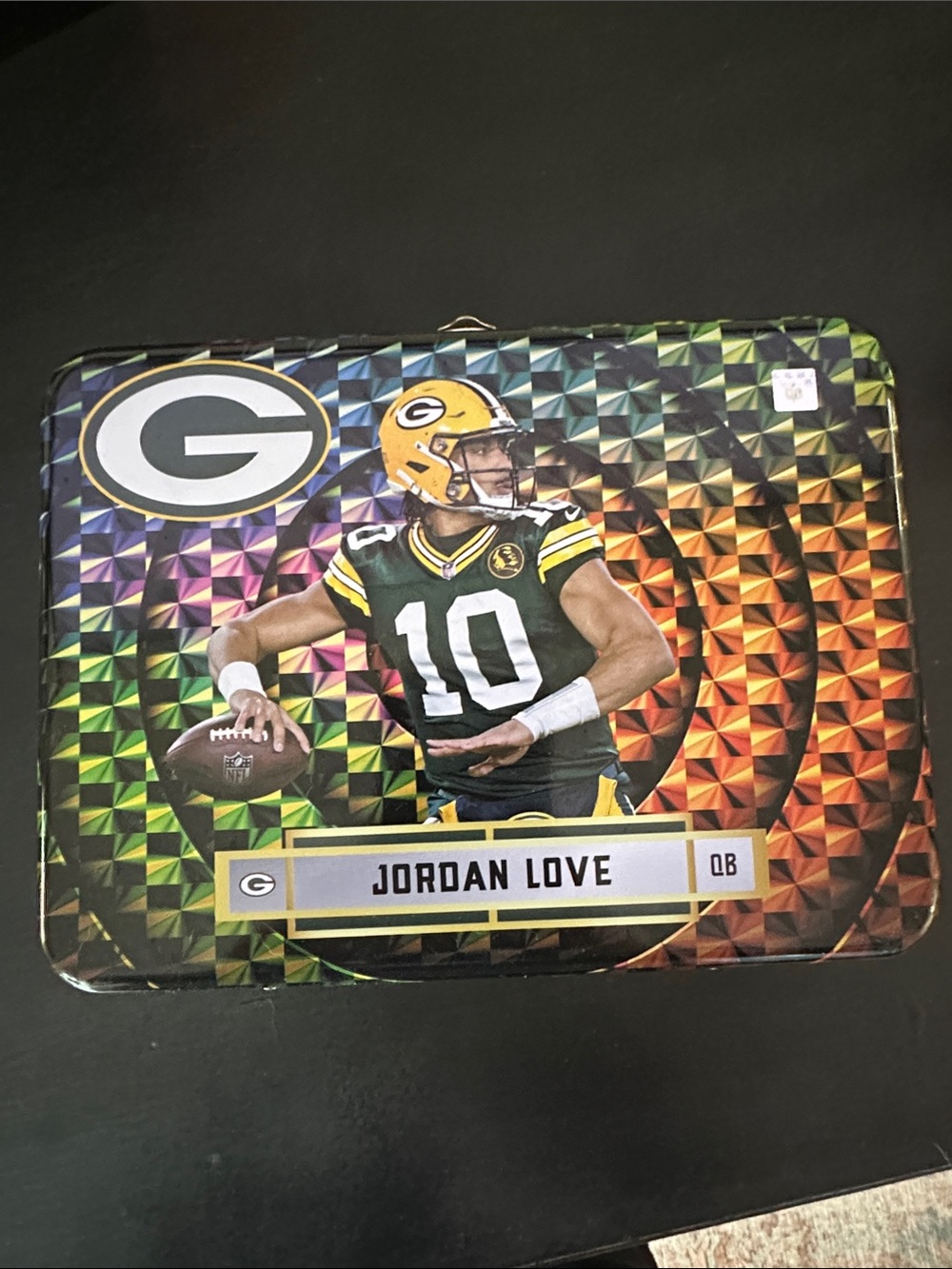 NFL Green Bay Packers Jordan Love Holographic Tin - Green, Yellow, White